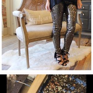 Bronze sequin leggings